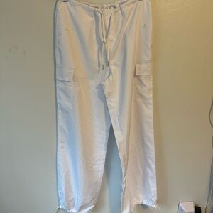 White Amazon parachute pants